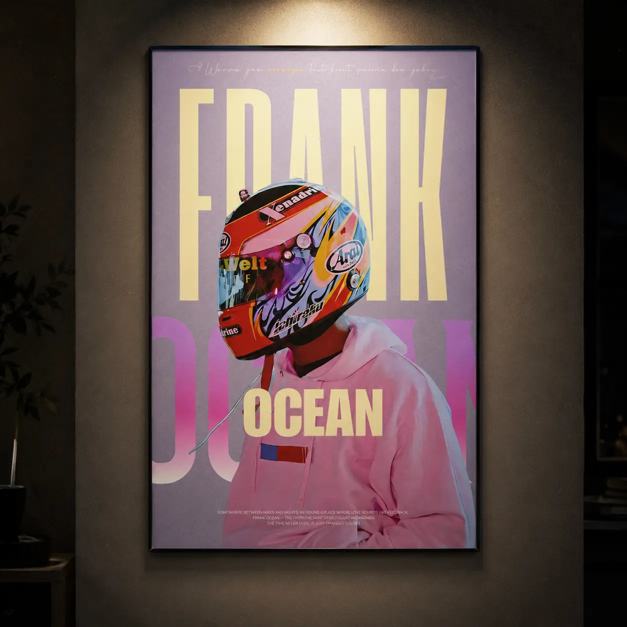Artistic Blonde Pink Biker Canvas Poster, F-Frank Ocean Style Album Cover Graphic Print, Cool Music Wall Art Decor, Home Decoration, Bedroom Living Room Poster, Fan Gift, Modern Aesthetic Graphic Artwork