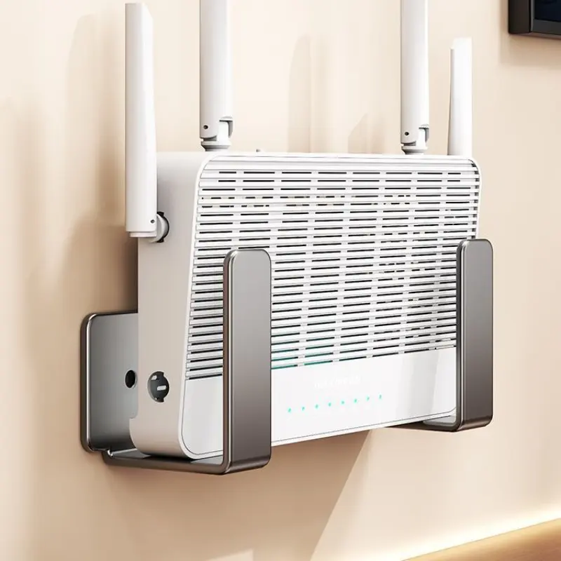 2pcs No-Drill Adjustable Hangable Wall Mount Bracket, Suitable for Router, Optical Modem, Set-Top Box, Multi-Functional Room Organization Products Home Storage Hook, Kitchen Organizer
