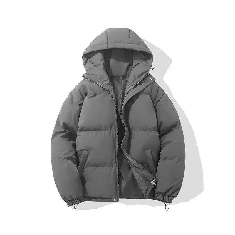 Autumn And Winter Warm Fashion Harajuku Puffer Jacket Women High Neck Hooded Zipper Design Cotton-Padded Coat