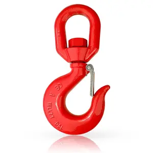 7 Ton Swivel Hook Heavy Duty Swivel Lifting Hook with Safety Latch, Rigging Hook Self Locking Crane Swivel Hook, G80 Grade Rotating Swivel Eye Sling Hook for Lifting with 15432 lbs Load Limit
