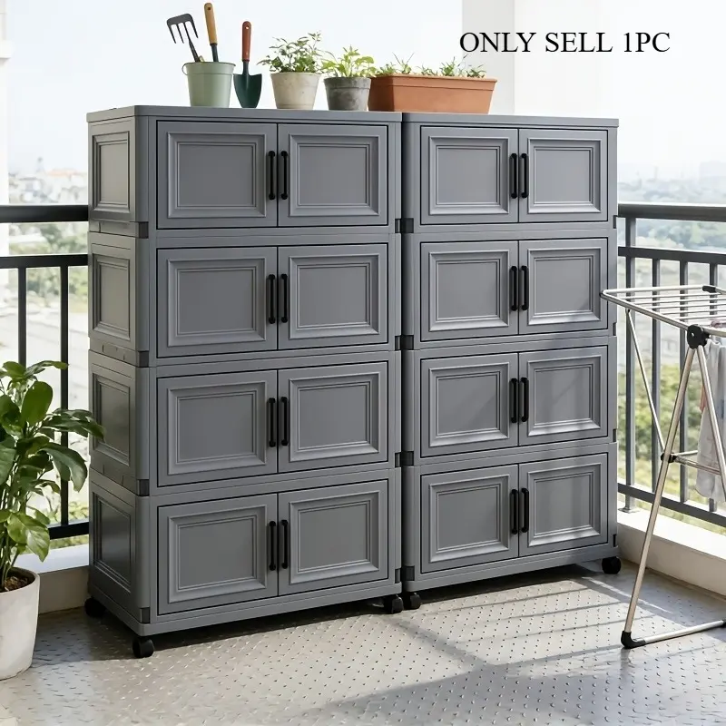 3/4/5/6 layer foldable art storage cabinet with magnetic doors, multifunctional art storage cabinet with casters, suitable for organizing and storing multiple scenes in homes, offices, and dormitories