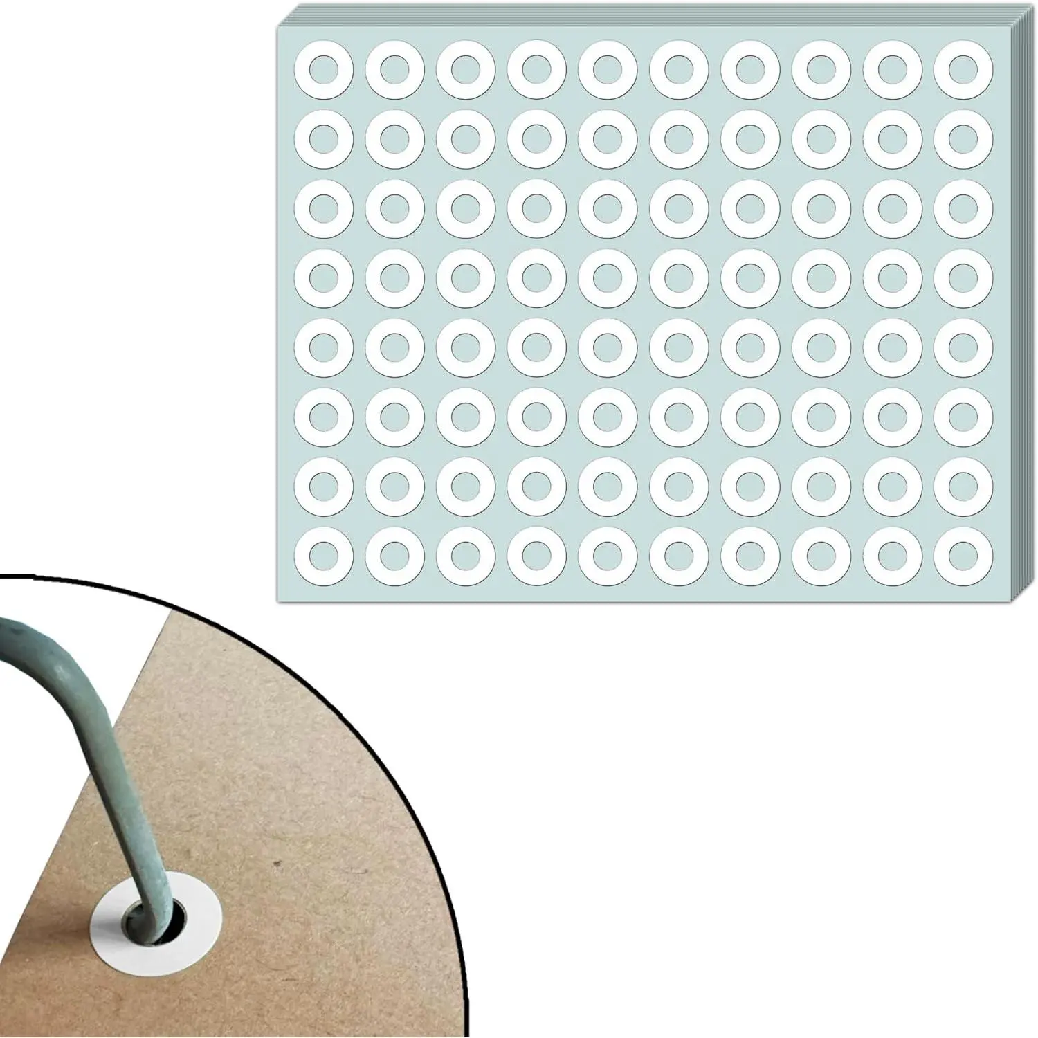 1200 Pieces, White - Hole Punch Reinforcement Stickers, Paper Binder Protector Labels for Hole-Punched Pages