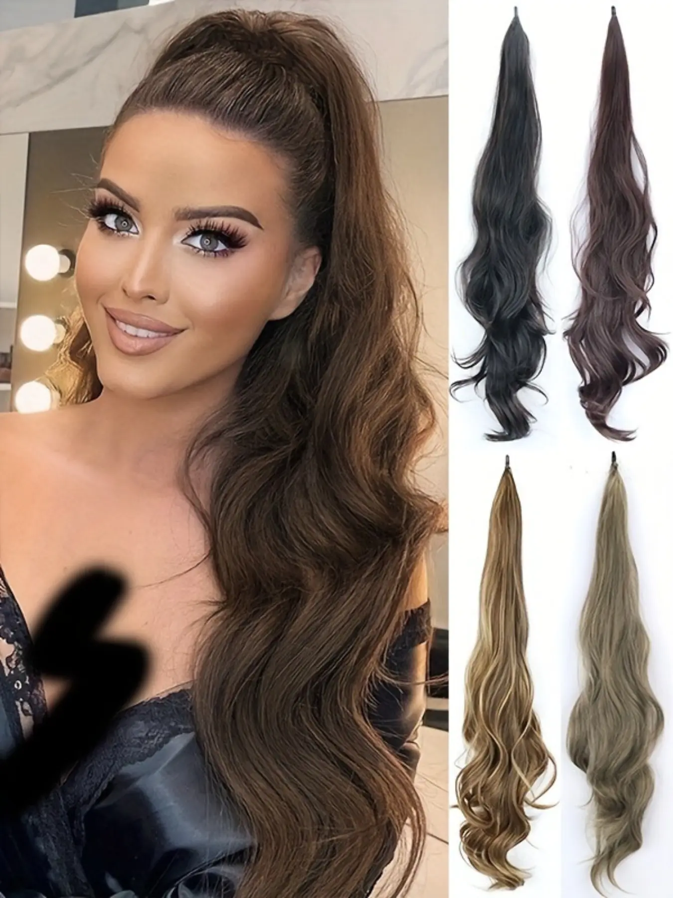 32 Inch Wrap Around Ponytail Extension for Women, Long Straight Synthetic Hair Ponytail, Natural Looking Hair Extension, Synthetic Hair Extensions
