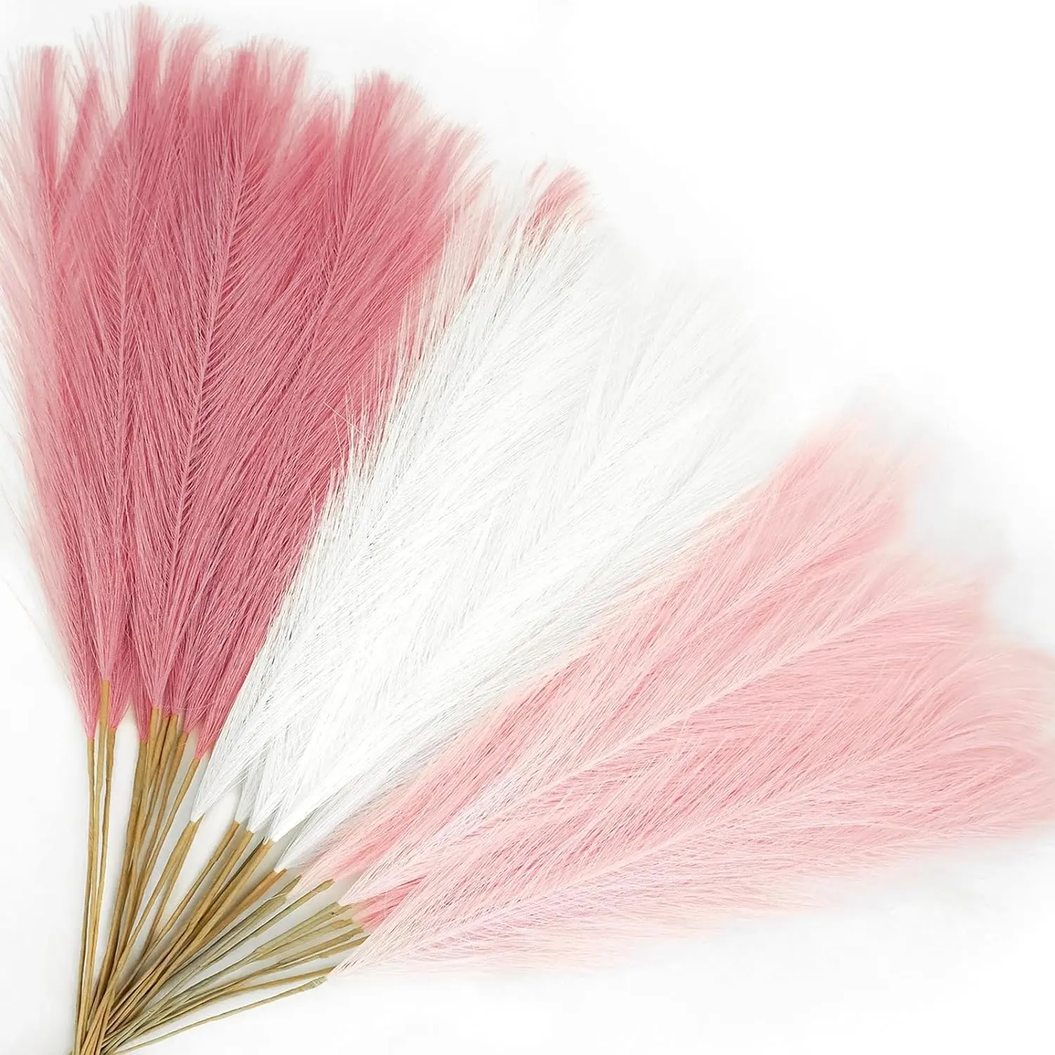 30 count  Faux Pampas Grass, 21.6in  Artificial Colored Pompas Grass Short Blush  Pampas Stems Vase Filler Flower Arrangement for  Wedding Centerpieces Boho Decor