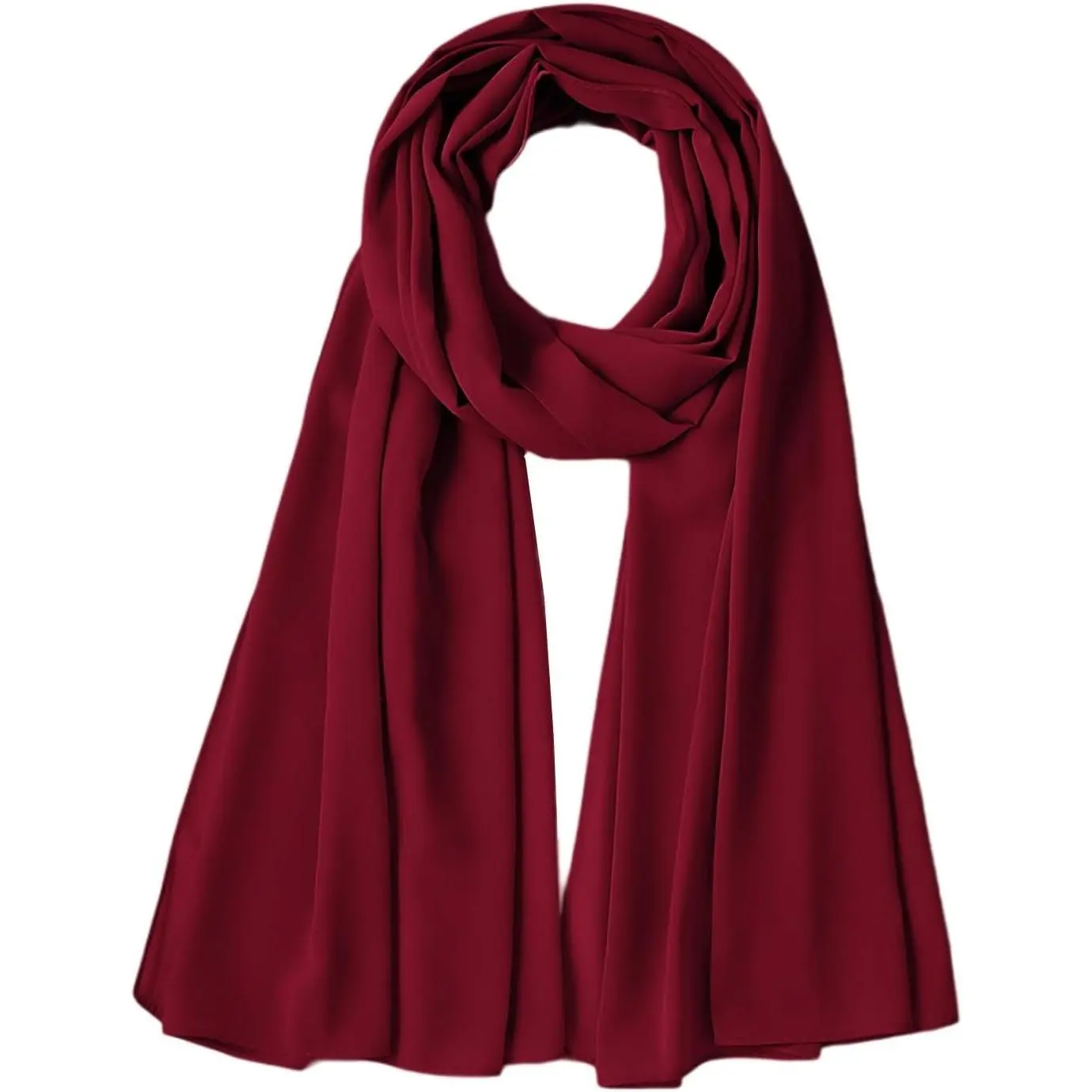 Lightweight Breathable Sunscreen Soft Solid Chiffon Hijab Scarf for Women Daily & Muslim Wear