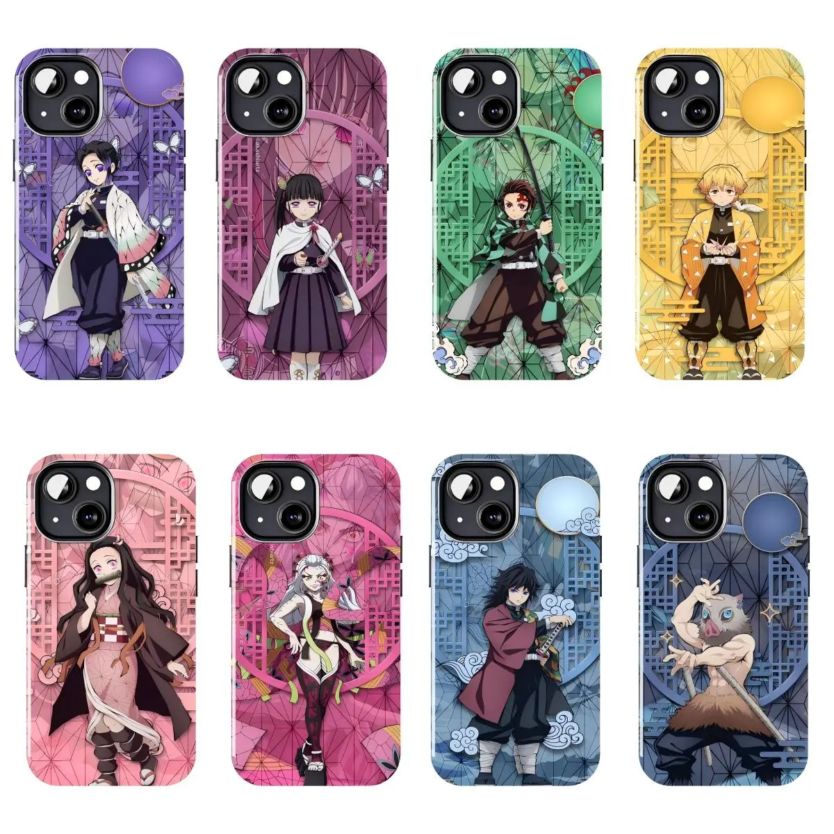 Demon Slayer Kimetsu no Yaiba Anime Durable Protective Phone Case for Tanjiro, Nezuko, Shinobu, Kanao, Giyu, Zenitsu, Inosuke, Daki Fans - Manga Accessories for iPhone 11-17 Pro Max/Plus & Samsung Galaxy S23-S25 Series Devices, Easy Installation, Protecti