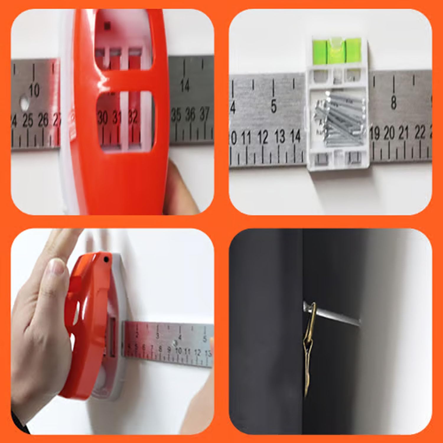 Picture Hanging Tool with Level – Hang Frames Perfectly Every Time!Easy Alignment Hanging Tool with Built-In Level for Home Decor Installation