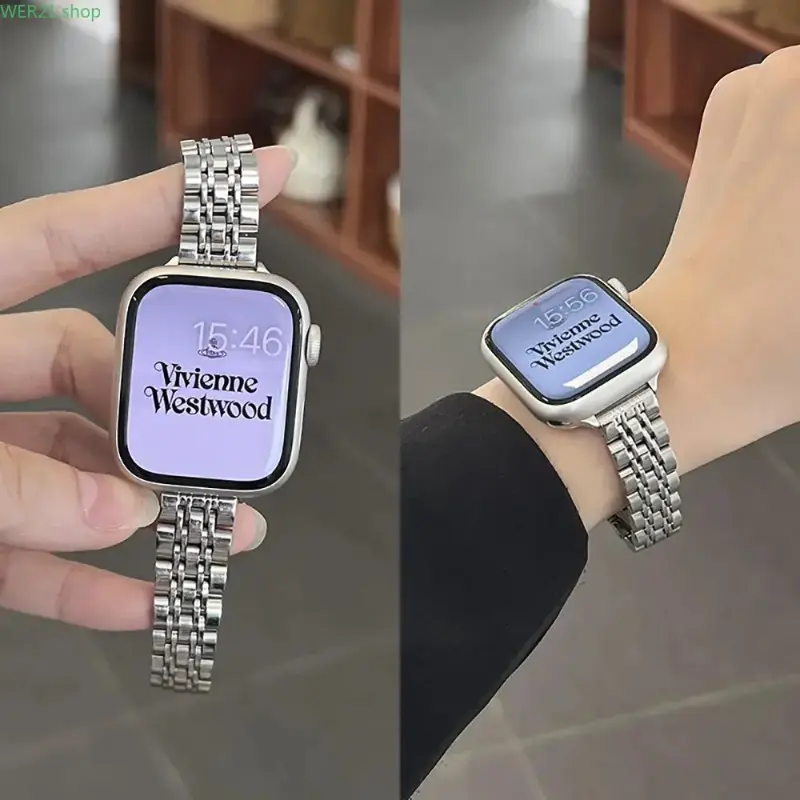 2026Women Stainless Steel Watch Band Compatible Apple Watch Series 1-11 Se, Metal Strap Fits Iwatch Ultra 49mm 46mm 45mm 44mm 42mm 41mm 40mm Aesthetic