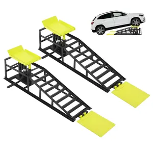 12000 lbs Heavy Duty Hydraulic Car Ramps – Dual 5-Ton Pumps – Adjustable Height – Low Profile Rust-Resistant Steel – Non-Slip Pad & Safety Lock for Truck, SUV, Sedan