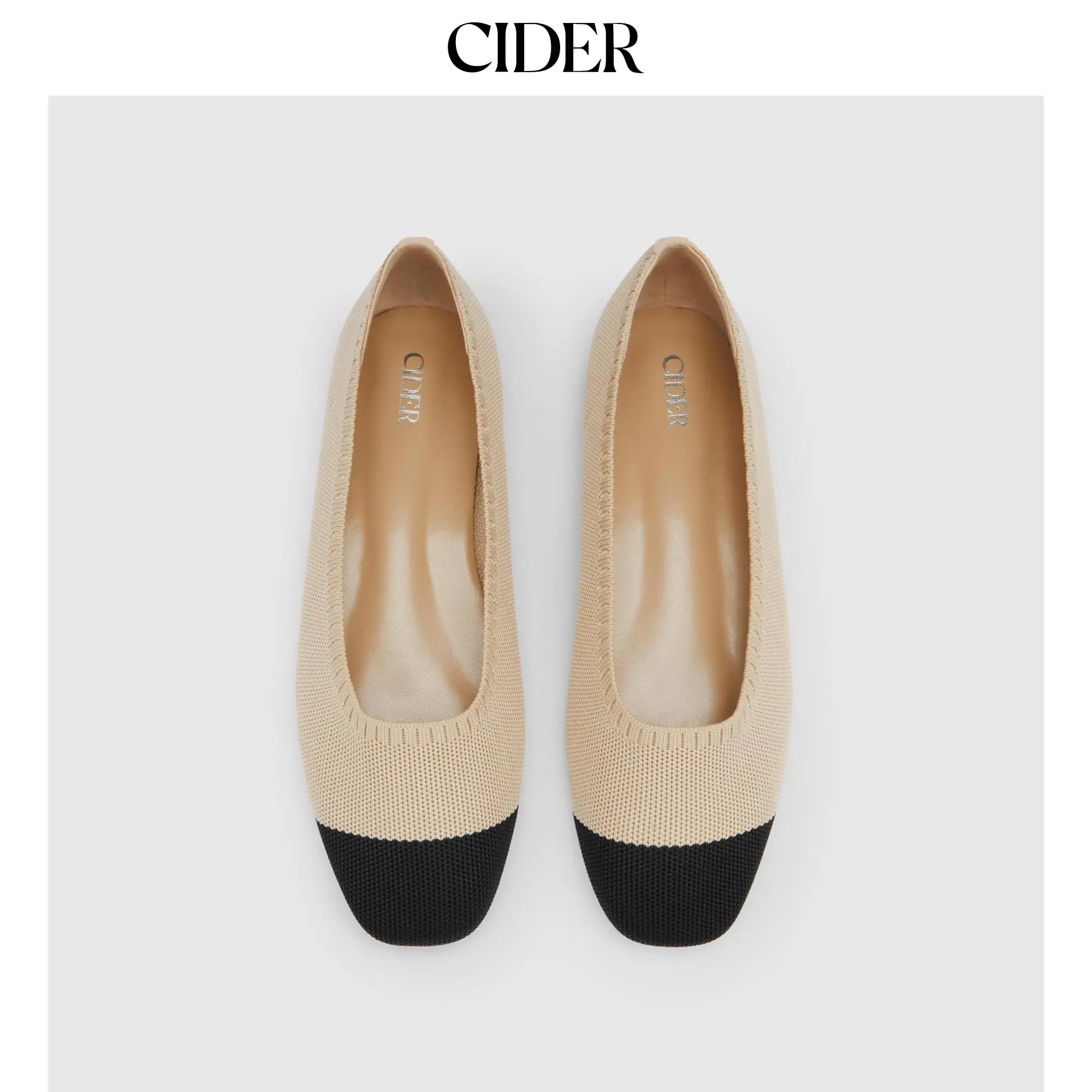 Cider TWO-TONE FABRIC MARY JANE FLATS SohoChic