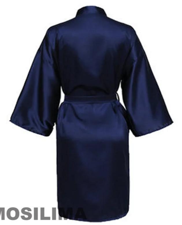 Wedding Party Team Bride Robe With Black Letters Kimono Satin Pajamas Bridesmaid Bathrobe SP2000