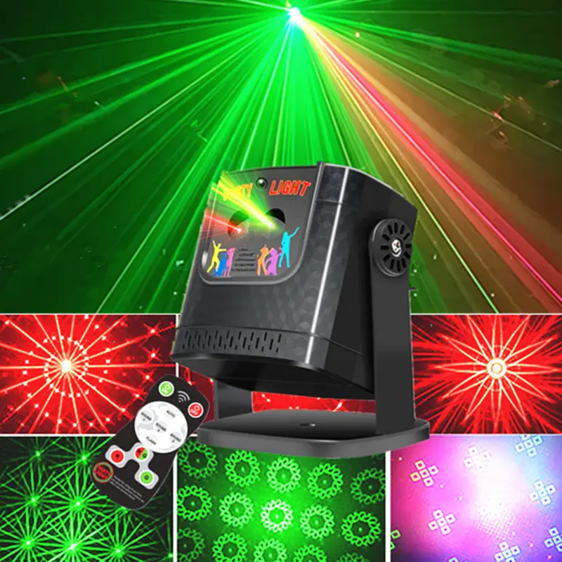 Party light DJ disco light 60 patterns portable projector sound activated rotating projection light strobe light family guest party hall room decoration KTV club karaoke dance atmosphere decoration light birthday holiday revelry small gift