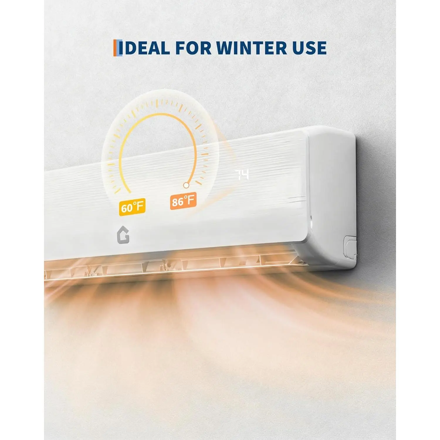 【Garvee】18000 BTU Mini Split AC & Heat Pump – 19 SEER2, Ultra-Quiet, R32, Cools 1250 Sq.Ft – 230V