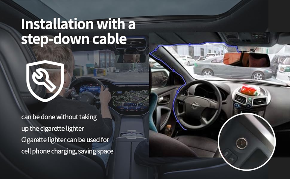 how to install dash cam without cigarette lighter Dash Cam Hardwire Kit,[Upgraded Version] USB C Hardwire Kit for Dash Camera  with 12V-24V to 5V Power Supply,Fuse Tap,Blade Fuses & Pry Tool,Protecting Car  Dash Cam Front and Rear