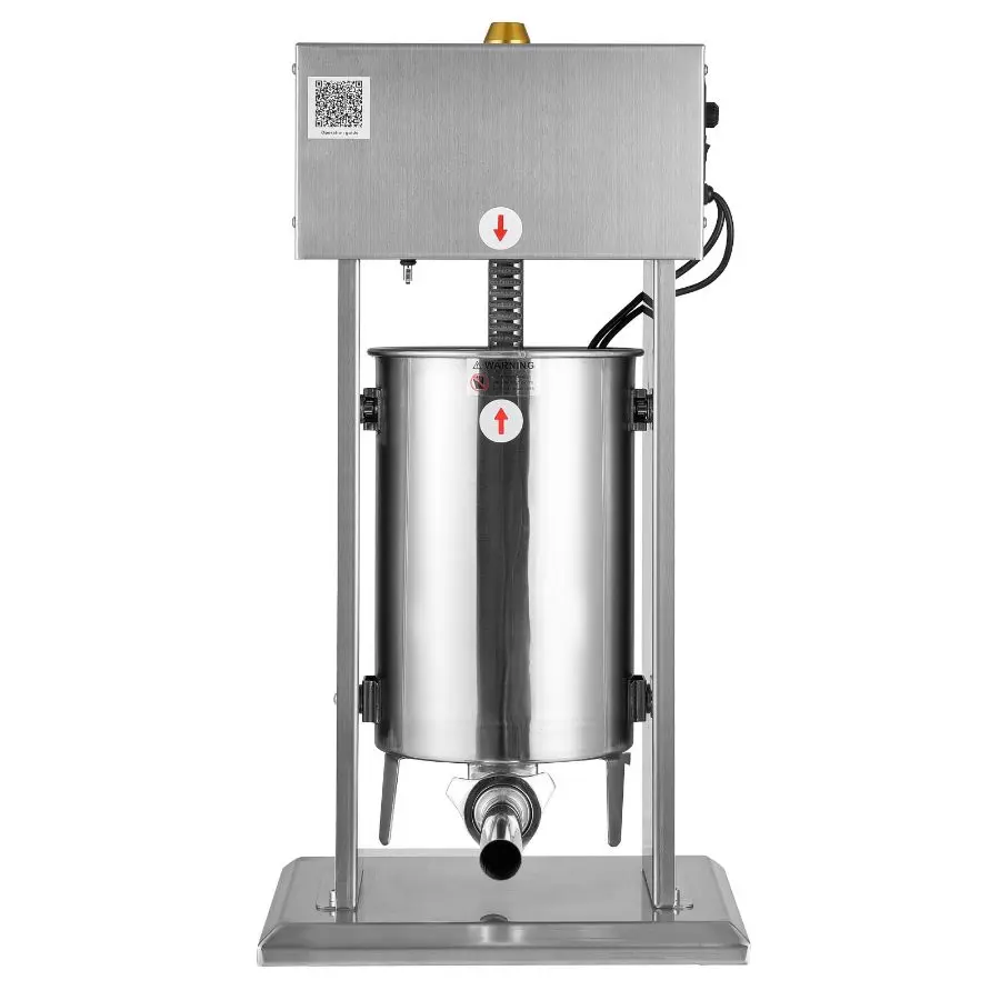 VEVOR Electric Sausage Stuffer, 25 LBS/ 12 L Vertical Meat Stuffer, Stepless Speed Control and Foot Pedal, Stainless Steel Heavy Duty Sausage Filler with 4 Stuffing Tubes, for Commercial Home Use