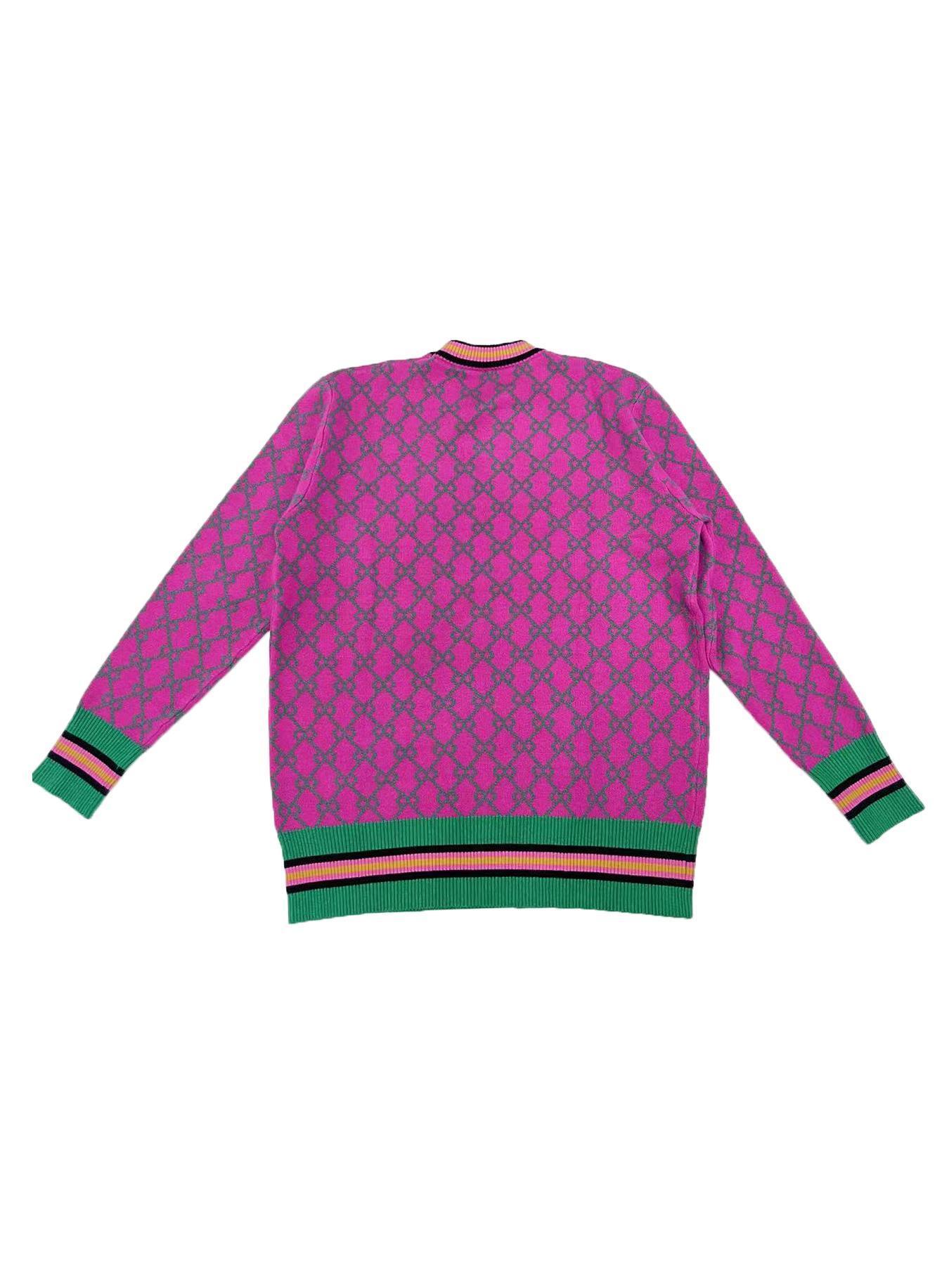 Women's All-Over Geometric Print Contrast Binding Knitted Sweater, Casual Colorblock Striped Print Long Sleeve Round Neck Jumper for Fall & Winter, Fashion Ladies' Knitwear for Daily Wear, Womenswear