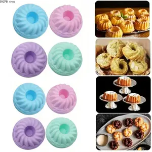24 Pack Silicone Baking Cups, Reusable Cupcake Liners, Pumpkin Shape Muffin Molds, Nonstick Food Grade Silicone Baking Mold Set, Easy Release Cupcake Cups for Muffins, Jelly, Cheesecake, DIY Desserts, Party Baking Supplies