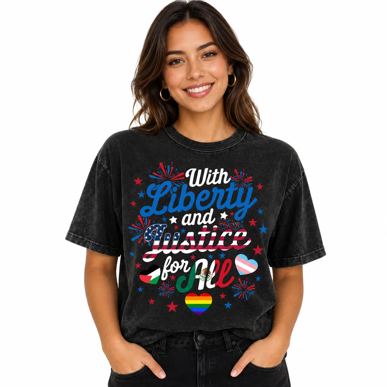 With Liberty And Justice For All Shirt, Fundemantal Rights Shirt, BLM Tshirt, Antiracism Shirt, Human Rights Shirt, Equality Shirt, LGBT Tee