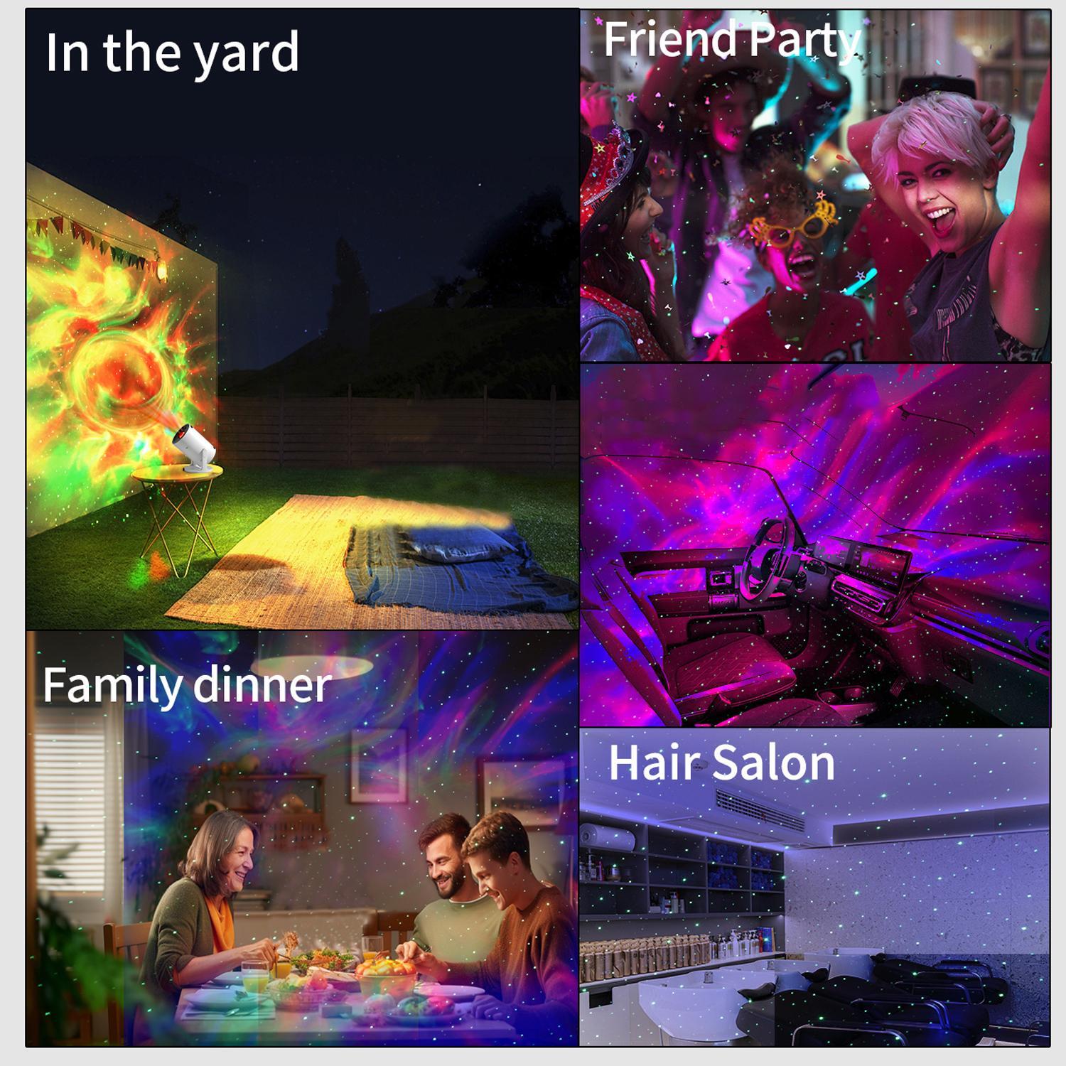 Galaxy Projector Star Lamp, Starry Sky Projector, Space Star Projection Decorative Light with Wireless Speaker, Remote Control Dimmable Timed Color Changing Projector Lamp for Home