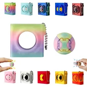 3D Printed Clicker Fidget Rolling Ball Keychain with Portable Storage Box,Stress Relief Desk Fidget Toy for Adults