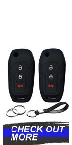 2pcs Compatible with Ford Key Fob Cover Case Key Chain for Ford Explorer F150 Fusion Bronco Transit F250 F350 F450 F550 F650 F750 Ranger Maverick Accessories Shell Carbon Fiber Black