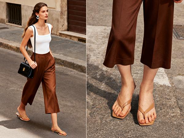 Athlefit Women's Kitten Heels Flip Flops Square Toe Low Heels Slip On Comfortable Summer Thong Heeled Sandals SpringStatements