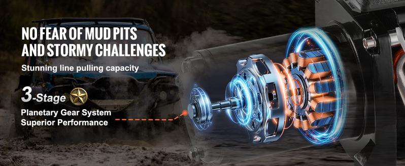 VEVOR Electric Winch, 6000 lb Truck Trailer Winch, 12V DC 1/4 in x 55 ft Synthetic Rope Aluminum Fairlead Wireless & Wired Remote Control, IP55 Waterproof Towing for Off Road SUV ATV UTV Jeep Boat