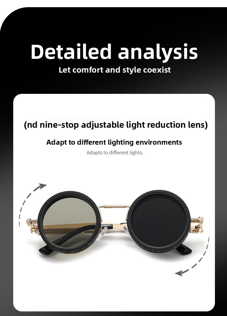 Nine-speed adjustable dimming sunglasses stepless rotating filter retro personalized polarized sunglasses wind outdoor fishing cycling glasses Flexible Polarized Sports Sunglasses