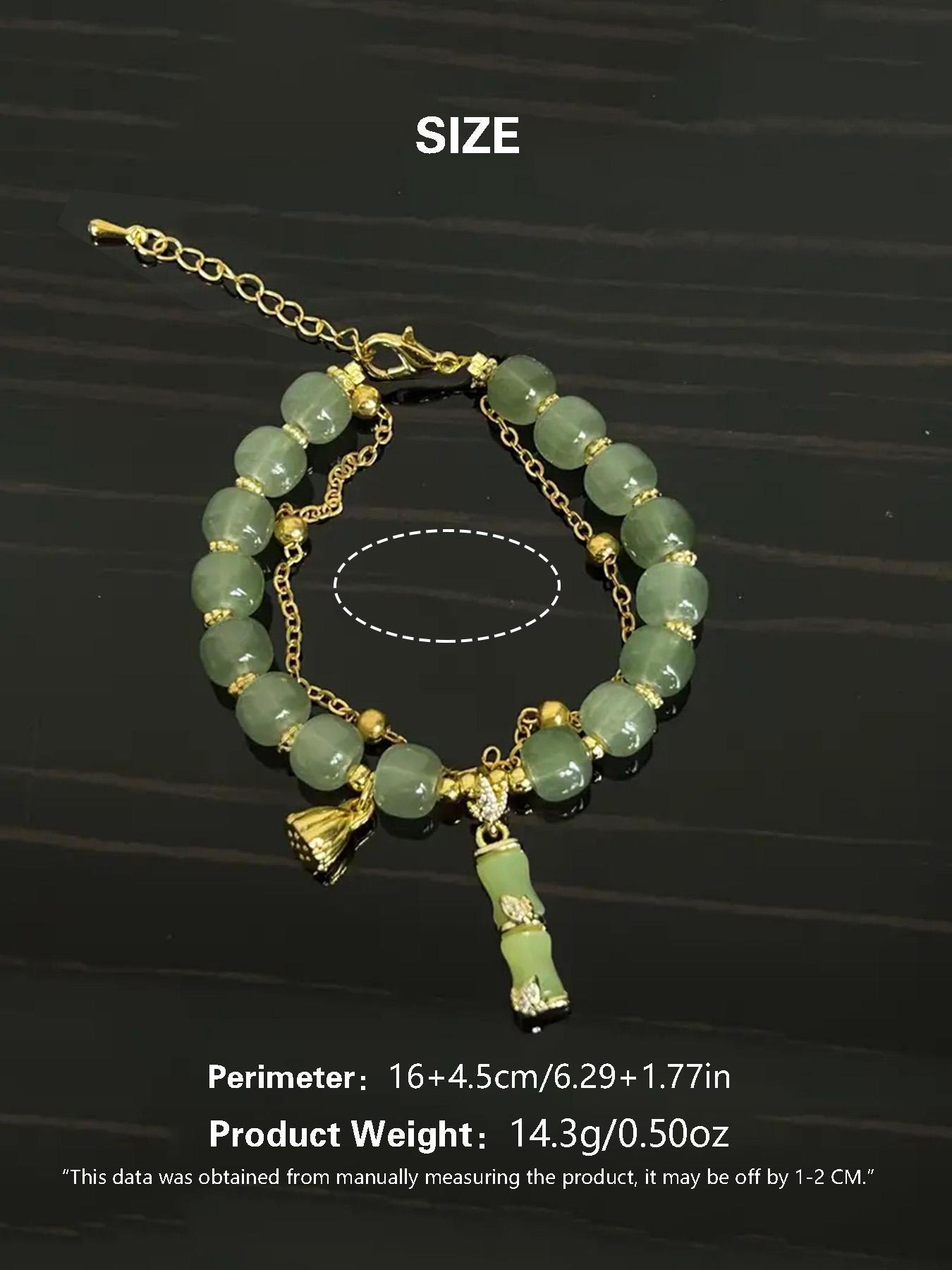 Women's Elegant Random Adjustable Bracelet Bangles with Lotus & Bamboo Design, Fashion Matching Bracelet for Party, Daily Clothing Decor, Trendy Jewelry for Birthday Gift, 90s Minimalism