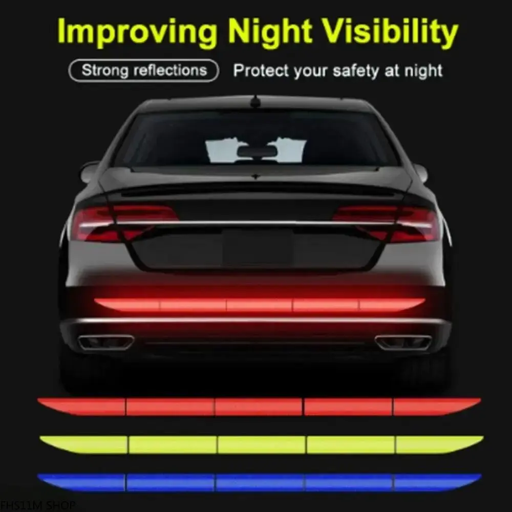 3-Pack Reflective Car Warning Stickers - High Visibility Anti-Collision Safety Tape for Night Driving, Strips, Waterproof, Vehicles, 3 Pieces, Night Drive