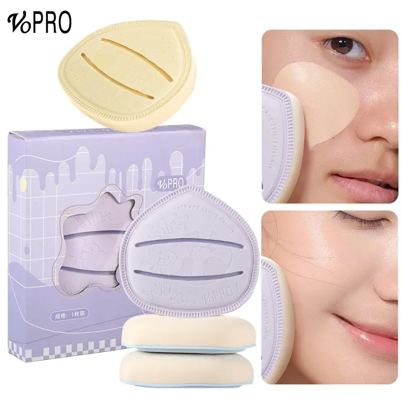 double-finger groove anti-slip drop-shaped basic beauty sponge, Makeup Sponge, fluffy texture for both wet and dry use. Suitable for liquid foundation, cream foundation and loose powder, creates smooth long-lasting cream skin. Perfect sweet gift for her.