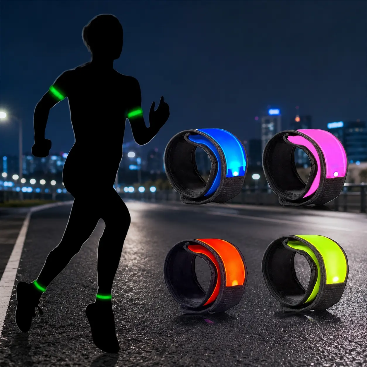 LED Glow Wristbands for Night Running & Parties - Reusable Light Up Armbands for Adults & Kids, Multi-Color Wearable Toys for Sports, Concerts, Festivals & Outdoor Fun, Slip-Resistant & Durable, Sports Accessories