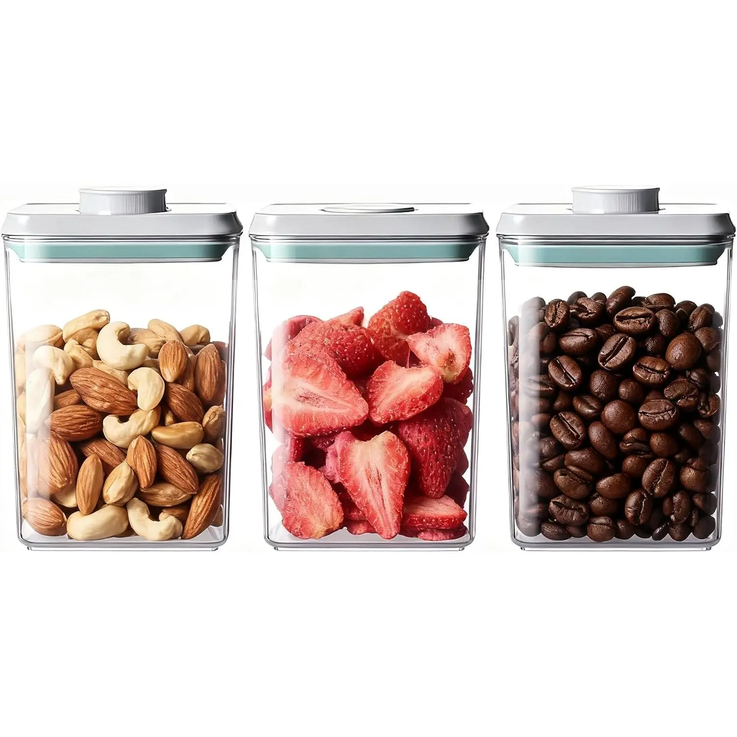 Pop  Storage Containers Set Airtight  Storage Containers with Pop , Kitchen Pantry Organization and Storage, Cereal, Rice, Flour, Pasta & Snack Container, , 3 x 1.2Qt