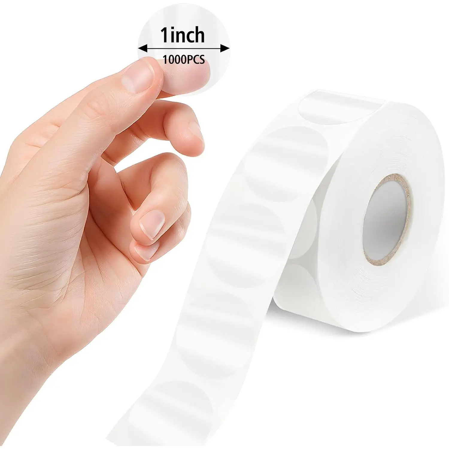 1000-Pack Self-Adhesive 1-Inch Round Seal Stickers, Wafer Dots Labels for Envelopes, Gift Boxes, Package Seals | Transparent Adhesive Sealing Supplies
