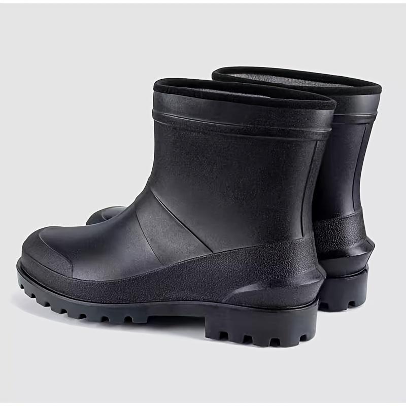 (New)Men's All Seasons Comfy Slip On Rain Boots, Ankle High Water Boots For Outdoor Rainy Day Walking Fishing Boating wellies