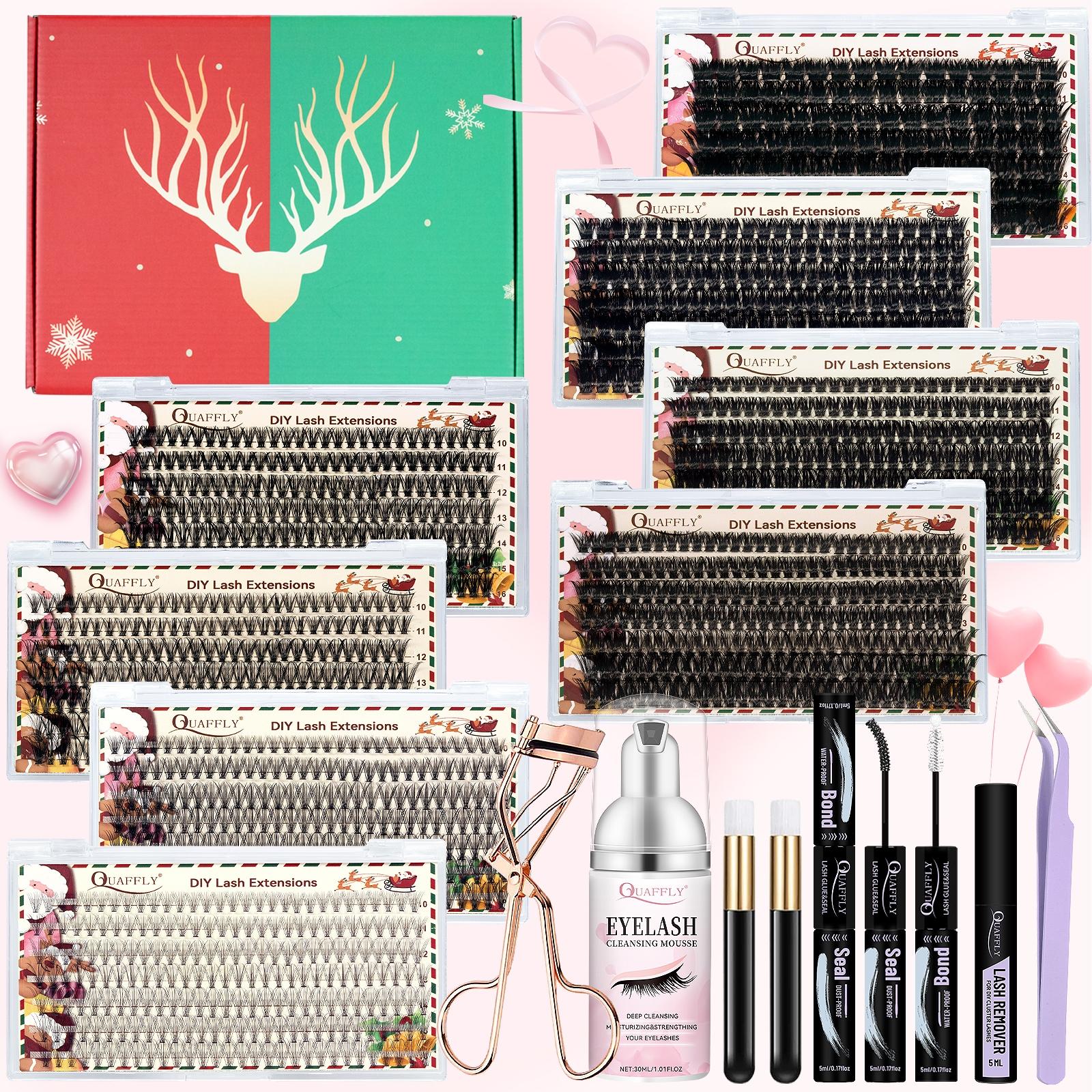 Diy Eyelash Curler Set, Natural Eyelash with Eyelash Bond & Seal, Eyelash Remover, Eyelash Mousse, 2 Eyelash Shampoo Brushes, Tweezers, Eyelash Curler Eyelash Tools Curl Lashes Makeup