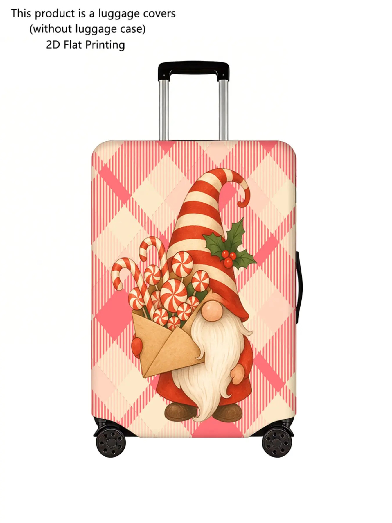 Christmas Theme Luggage Protector, Thick Dust Cover, Durable Elastic Material, Fits 18-32 Inch Suitcases, Travel Essential Accessory