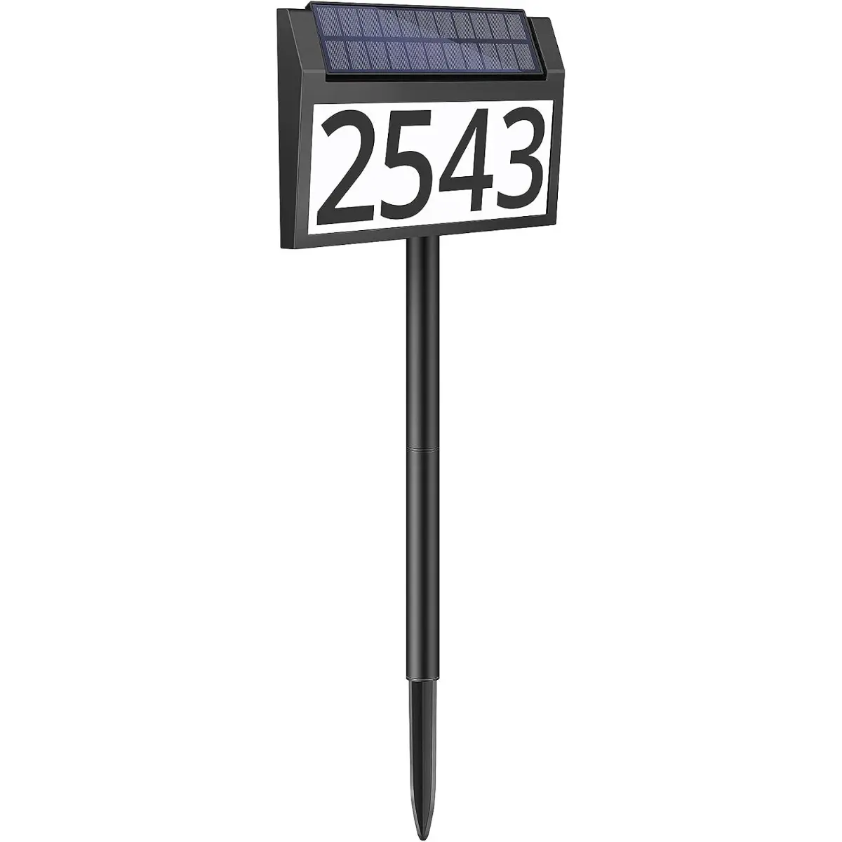 3 Color Solar LED Address Plaque, Solar Powered Waterproof Lighted House Number Sign with Ground Stake, Outdoor Illuminated Address Marker Suitable for Yard, Driveway, Lawn and Street Frontage christmas halloween 2026 decor halloween decor 2026 landscape