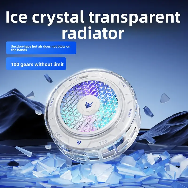 AI Smart Phone Cooler with Semiconductor Cooling & RGB Lights - Ultra-Fast Magnetic/Clip-On Radiator for Mobile Gaming & Esports