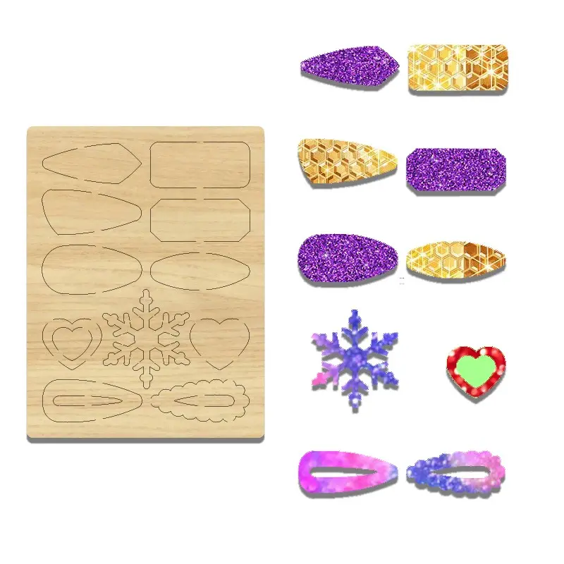 Reusable Wooden Die-Cut Mold for DIY Cutting Different Shapes, Suitable for Most Machines, Populus Microphylla, Salicaceae