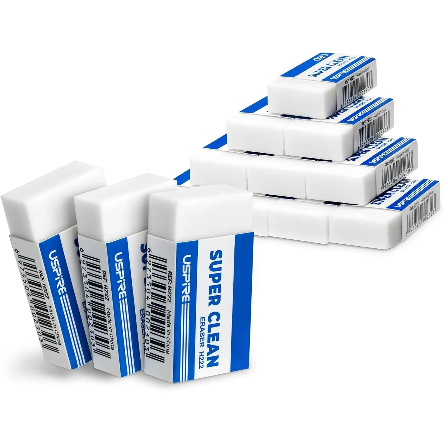 Pencil Erasers, Pencil Eraser, 10 Pack | White Erasers, Erasers for Drawing, , Artist, White, Large