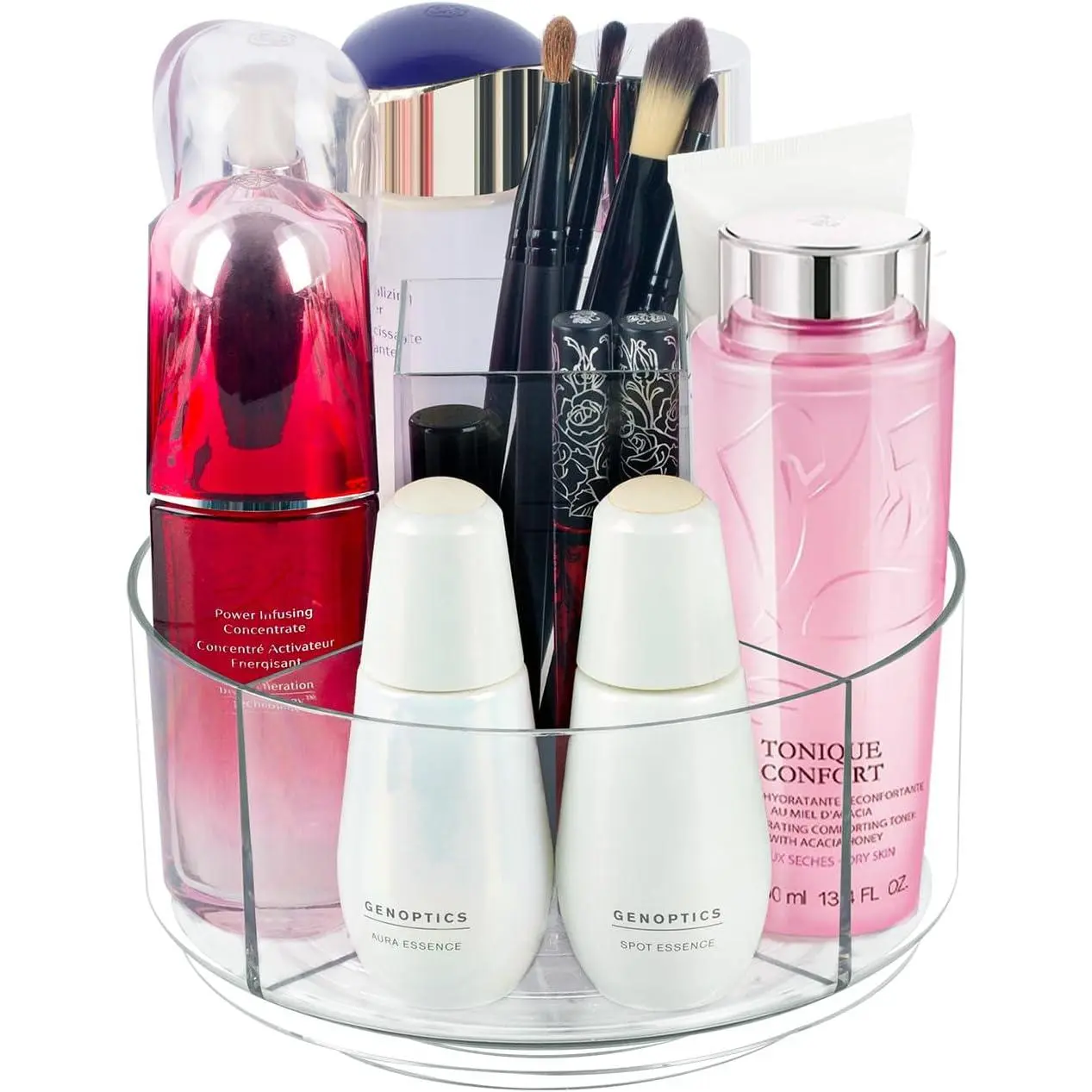 360° Rotating Makeup Organizer Clear Lazy Susan Organizer for ,  Display Cases for Bathroom Countertop, Makeup Storage Organizer, Desktop Dresser Sundries Storage Boxes