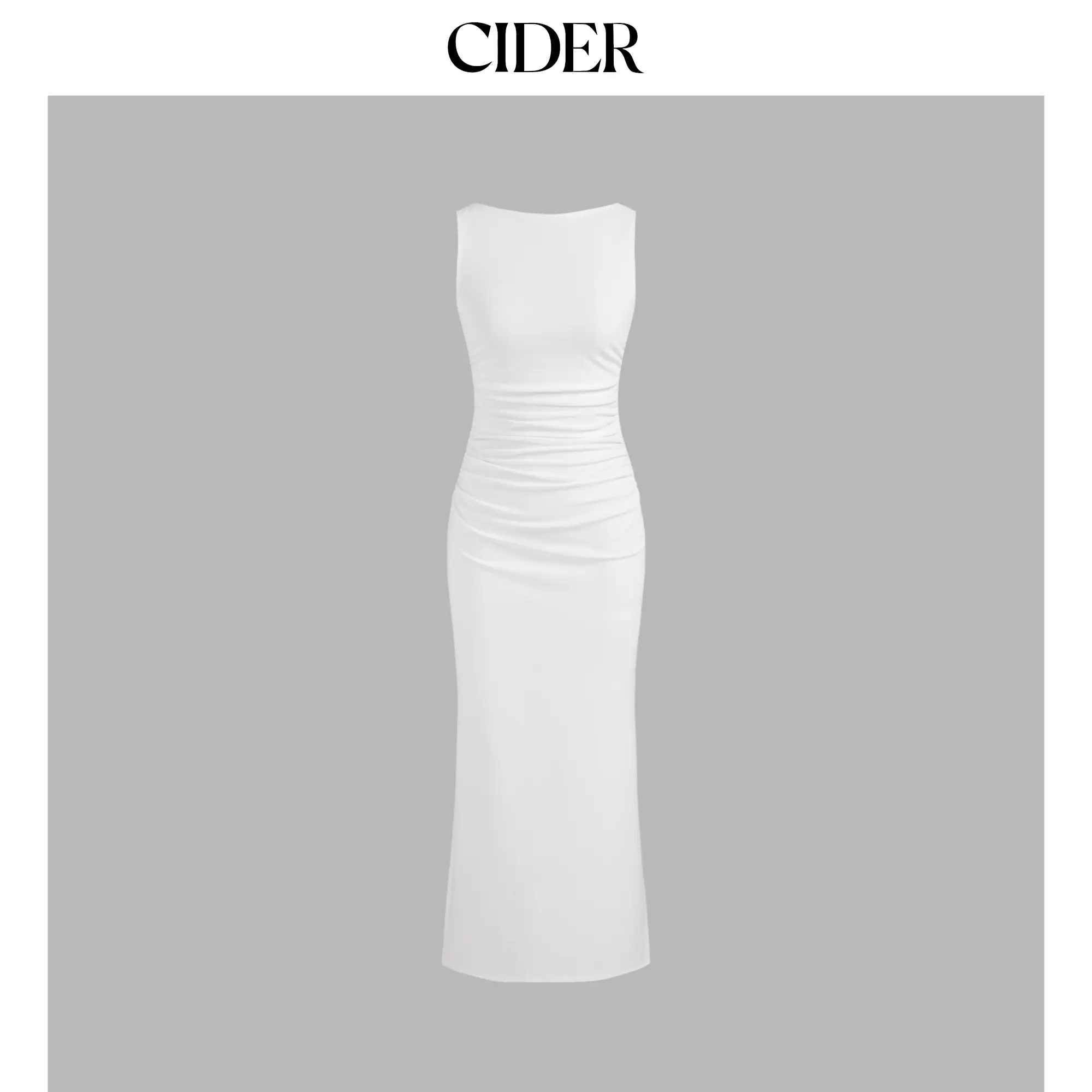 Women's Cider Solid Boat Neck Ruched Split Maxi Dress, Size 0-10 SummerFinds