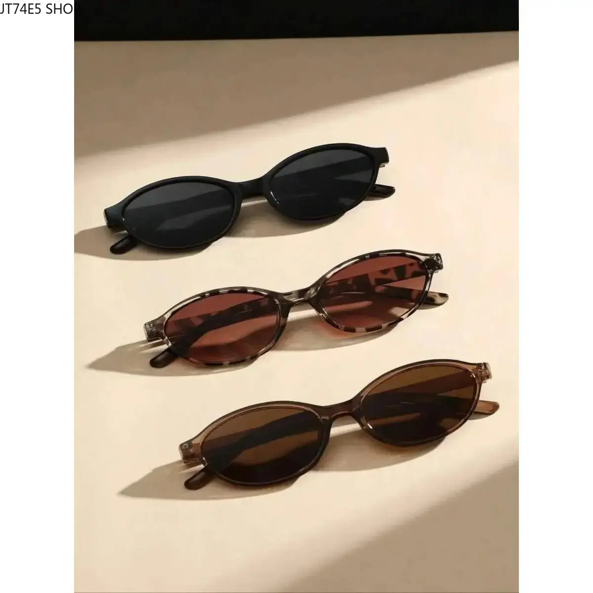 Women’s Oval Shape Vintage Sunglasses - One Size, Lightweight PC Frame, Anti-Glare UV Protection Lenses, Classic Retro Eyewear for Travel, Daily Styling