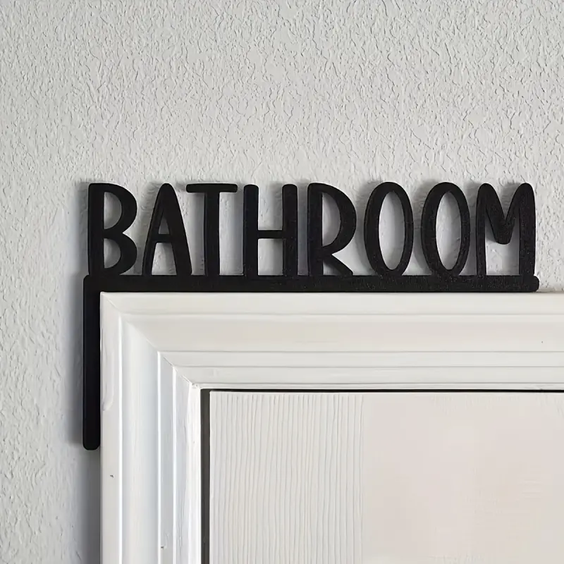 1pc Bathroom Door Top Decoration, Bathroom Door Sign, Toilet Door Corner Decoration, Toilet Door Top Decoration Sign, Housewarming Gift, Decorative Plaque Sign