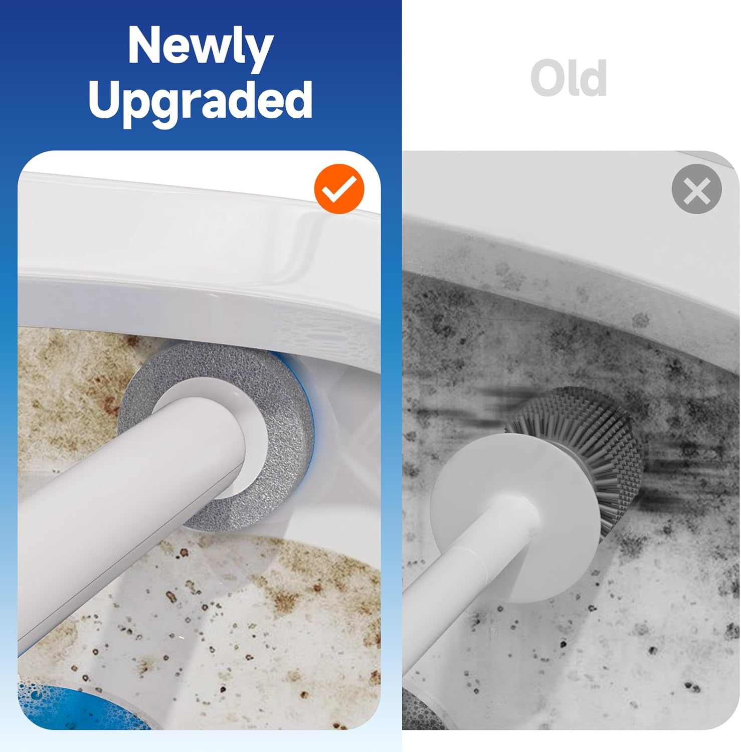 Disposable Toilet Brush and Holder Set with 18 Bowl Wand Cleaners Refill Pads, Bathroom Wall Mounted Toilet Bowl Cleaners Kit.