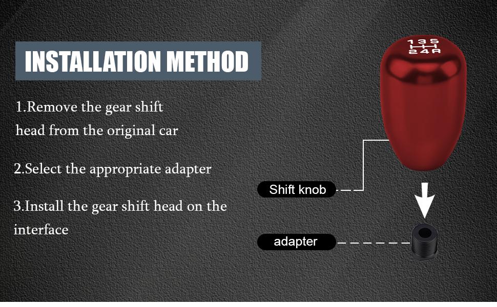 WOAOW Car Gear Shift Knobs, Manual Transmission Shift Knob, 5 Speed Car Stick Shift Knob with Adapter, Aluminum Alloy Shift Lever Knob, Universal Automatic Car Accessories for Manual Car Adjustable Gears Foot Pedal