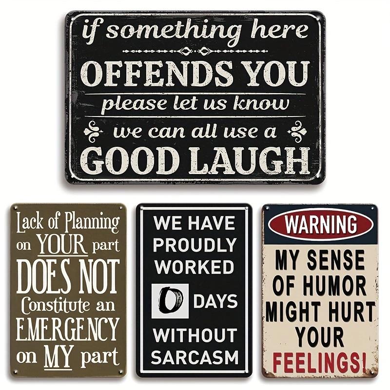 4pcs Sarcasm Mancave Metal Tin Signs - 12x8in Humorous Vintage Decor for Dorm Bar Cafe Iron Cubicle Wall Art Farmhouse Home Decor Beer Lover Creative Small Gift Signage Retro 20X30Cm 8X12 Inch
