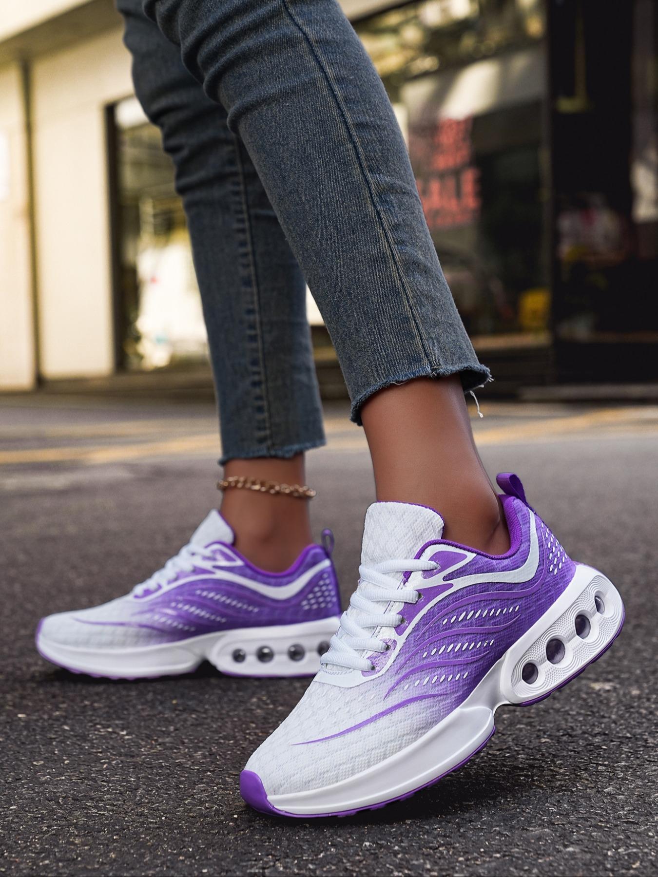 Women's Ombre Print Lace Up Running Shoes, Runner Athletic Shoe, Sporty Running Shoes, Casual Breathable Comfortable Sports Shoes, Female All-match Round Toe Shoes for Daily Wear