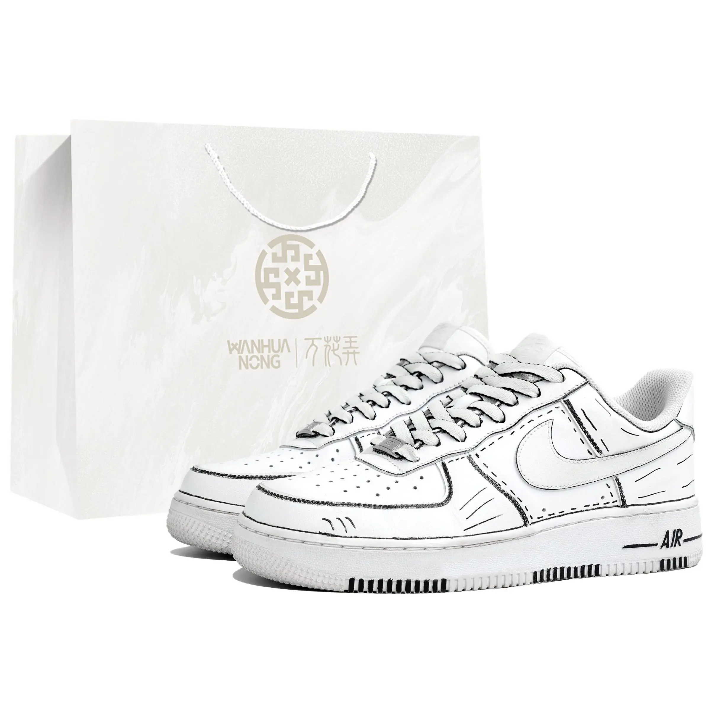 Nike Air Force 1 Custom Sneakers: Anime-Inspired Graffiti Design, Unisex Low-Top Casual Shoes with Comfort and Style Verifiable, with credentials and supporting global authentication